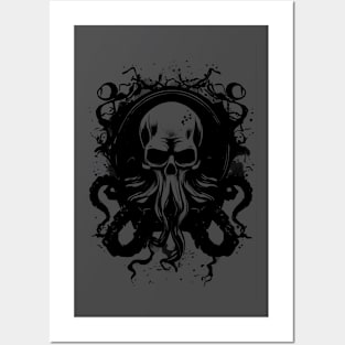 skull face octopus Posters and Art